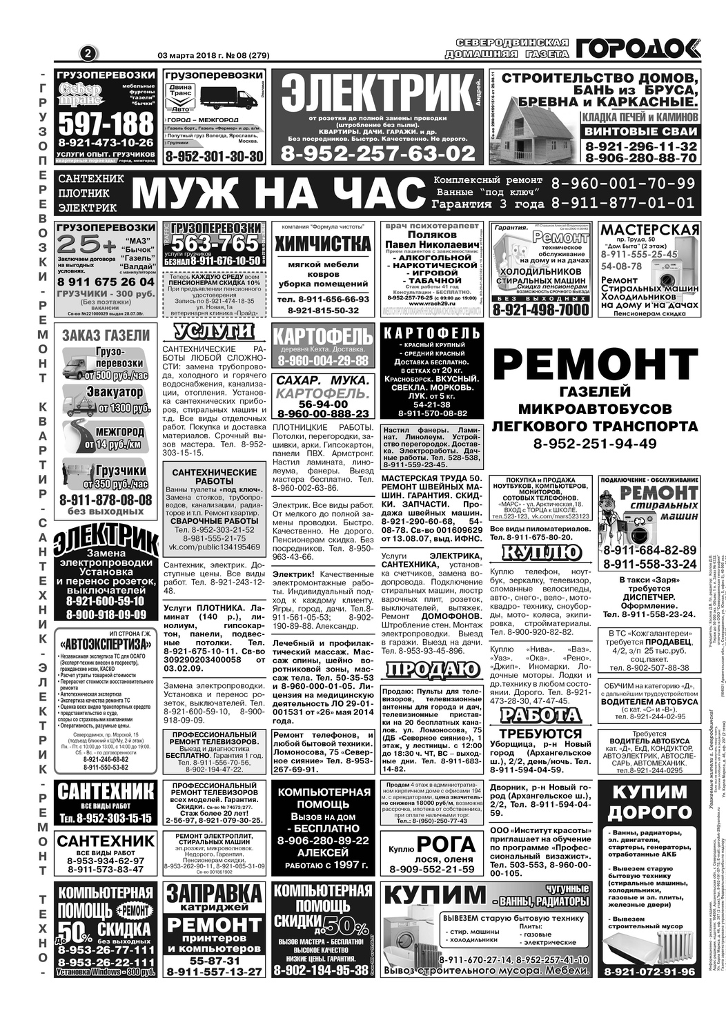 Городок плюс, выпуск номер 8 от 03 марта 2018 года, страница 2.