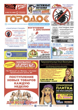 Городок плюс, выпуск номер 29 от 10 августа 2019 года.