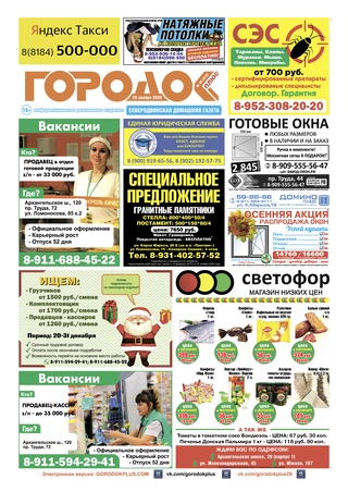 Городок плюс, выпуск номер 45 от 28 ноября 2020 года.